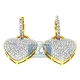 14K Yellow Gold 1.70 ct Diamond Heart Womens Drop Earrings