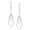 Womens Diamond Dangling Earrings 14K White Gold 1.43 Carat