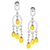 Womens Sapphire Diamond Chandelier Earrings 14K White Gold 5.90 ct