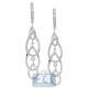 14K White Gold 0.66 ct Diamond Womens Open Dangle Earrings
