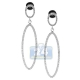14K White Gold 0.77 ct Diamond Open Oval Dangle Earrings