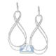 14K White Gold 1.36 ct Diamond Open Infinity Dangle Earrings
