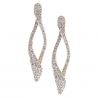 Womens Diamond Loop Dangle Earrings 14K Yellow Gold 1.21 Carat