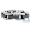 14K White Gold Black Ceramic 0.31 ct Diamond Womens Ring