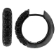 Black 14K Gold 1.22 ct Diamond Womens Round Hoop Earrings