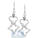 14K White Gold 0.96 ct Diamond Poker Womens Dangle Earrings
