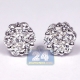 18K White Gold 0.84 ct Diamond Flower Womens Stud Earrings