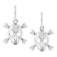 14K White Gold 0.47 ct Diamond Skull Womens Drop Earrings