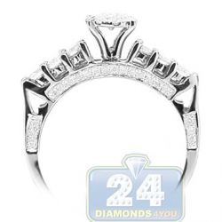 14K White Gold 0.90 ct Diamond Vintage Engagement Ring