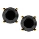 10K Yellow Gold 4.48 ct Black Diamond Mens Stud Earrings
