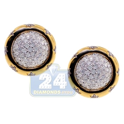 14K Yellow Gold 1.00 ct Diamond Womens Round Stud Earrings