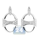 14K White Gold 0.88 ct Diamond Womens Oval Drop Earrings