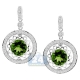 14K White Gold 2.51 ct Peridot Diamond Womens Drop Earrings