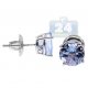 14K White Gold 2.50 ct Aquamarine Womens Stud Earrings