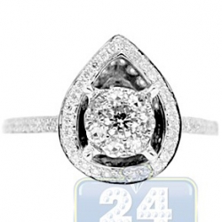18K White Gold 0.71 ct Diamond Pear Shape Engagement Ring