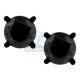 Black 14K Gold 4.24 ct Round Diamond Mens Stud Earrings