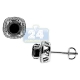 14K White Gold 2.35 ct Black Diamond Womens Halo Stud Earrings