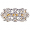 14K Yellow Gold 1.53 ct Diamond Womens Vintage Openwork Ring