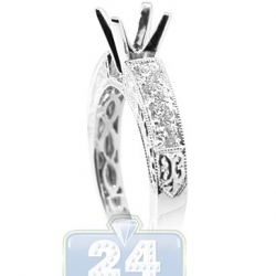 18K White Gold 0.49 ct Diamond Engagement Ring Setting