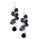 925 Sterling Silver Amethyst Pearl Crystal Womens Hook Earrings