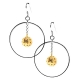 925 Sterling Silver Dangling Ball in Circle Womens Earrings