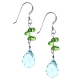 925 Sterling Silver Aqua Topaz Peridot Womens Hook Earrings