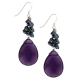 925 Sterling Silver Amethyst Pearl Womens Drop Earrings