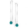 925 Sterling Silver Turquoise Womens Long Threader Earrings