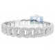 18K White Gold 11.30 ct Diamond Pave Cuban Link Mens Bracelet