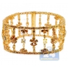 18K Yellow Gold 34.90 ct Fancy Diamond Womens Wide Bracelet