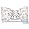 Womens Diamond Openwork Cuff Bracelet 18K White Gold 7.49 ct 6.5"