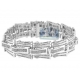14K White Gold 10.04 ct Diamond Mens Link Bracelet 8 1/2 Inch
