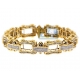 14K Yellow Gold 8.52 ct Diamond Bicycle Link Mens Bracelet