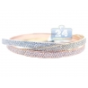 Womens Diamond Triple Bangle Bracelet 14K 3-Tone Gold 15.34 ct 7"