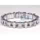 14K White Gold 11.00 ct Diamond Link Mens Bracelet 8 Inches