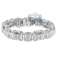14K White Gold 7.05 ct Diamond Link Mens Bracelet 8 1/2 Inch