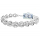 14K White Gold 16.20 ct Diamond Puff Link Mens Bracelet