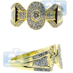 14K Yellow Gold 0.84 ct Diamond Mens Vintage Ring