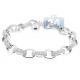 14K White Gold 5.30 ct Diamond Cable Mens Bracelet 8 mm