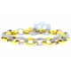14K Two Tone Gold 5.33 ct Diamond Cable Mens Bracelet 8 mm