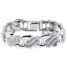 Womens Diamond Pave Mariner Link Bracelet 14K White Gold 6.31 ct