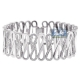 14K White Gold 4.44 ct Diamond Womens Wide Infinity Bracelet