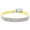 Womens Diamond Flexible Tennis Bracelet 14K Yellow Gold 11.58 ct