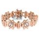 14K Rose Gold 3.57 ct Diamond Round Link Mens Bracelet 8 Inch