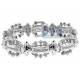 14K White Gold 3.13 ct Diamond Link Mens Bracelet 8 Inches