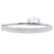 14K White Gold 3.85 ct Diamond Womens Bangle Bracelet