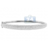 Womens Diamond Pave Round Bangle Bracelet 14K White Gold 3.85 ct
