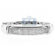 14K White Gold 3.00 ct Princess Diamond Oval Bangle Bracelet