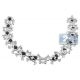 14K White Gold 2.20 ct Diamond Skull Bones Mens Bracelet