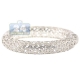 14K White Gold 2.53 ct Diamond Openwork Puff Bangle Bracelet